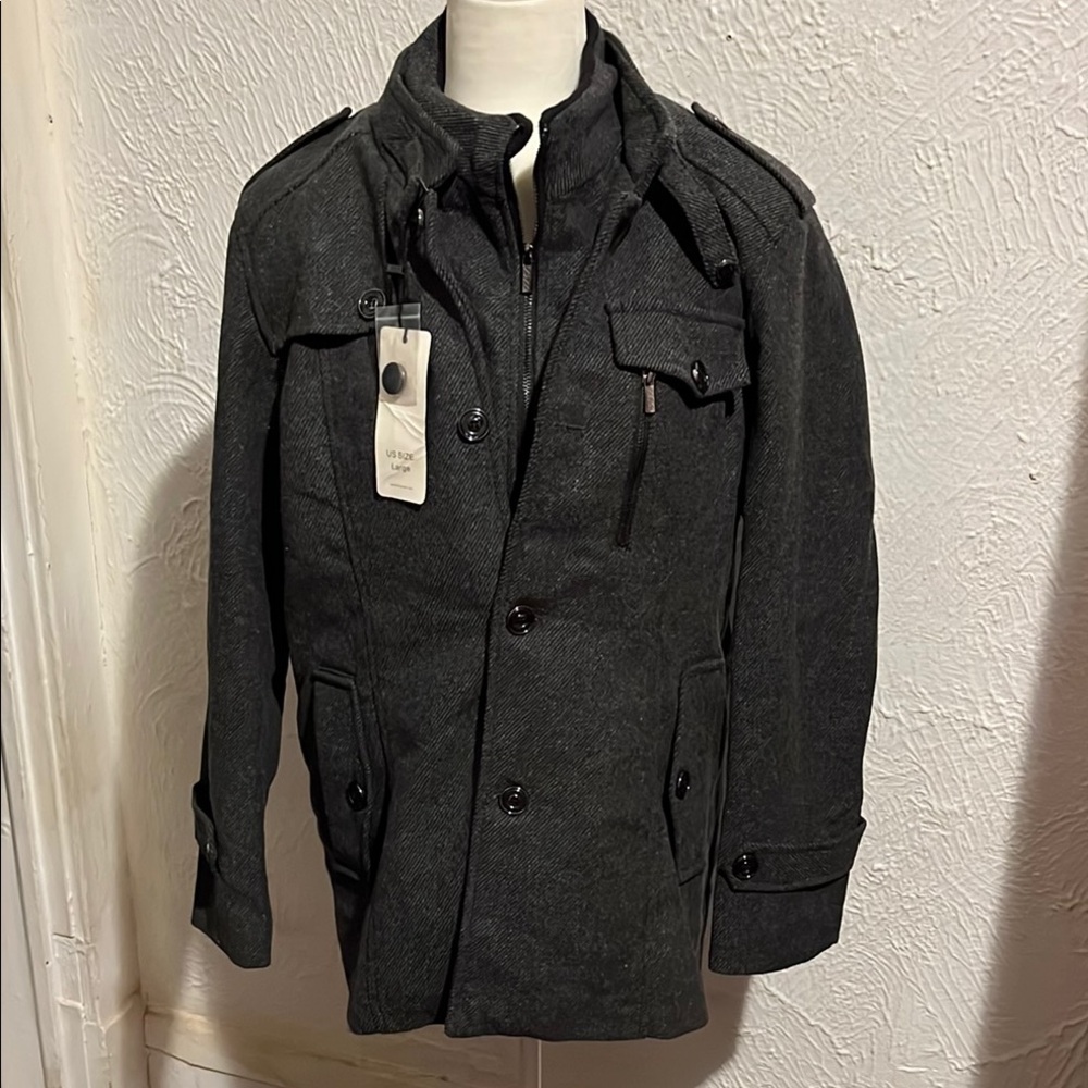 Black Bomber Jacket with Structured Design